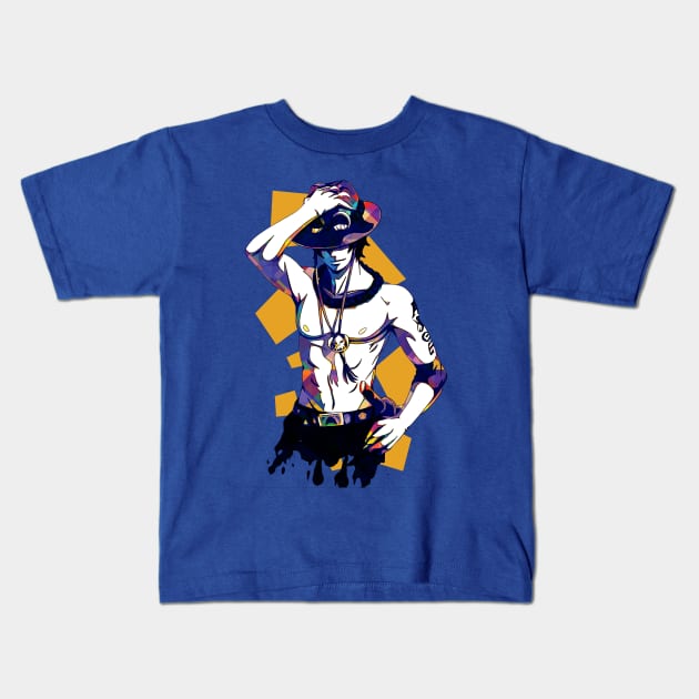 one piece - ace Kids T-Shirt by mounier